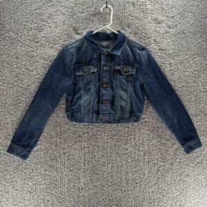 Polo Ralph Lauren Denim Jacket Girls 10 Blue Trucker Youth Cropped Pockets Kids